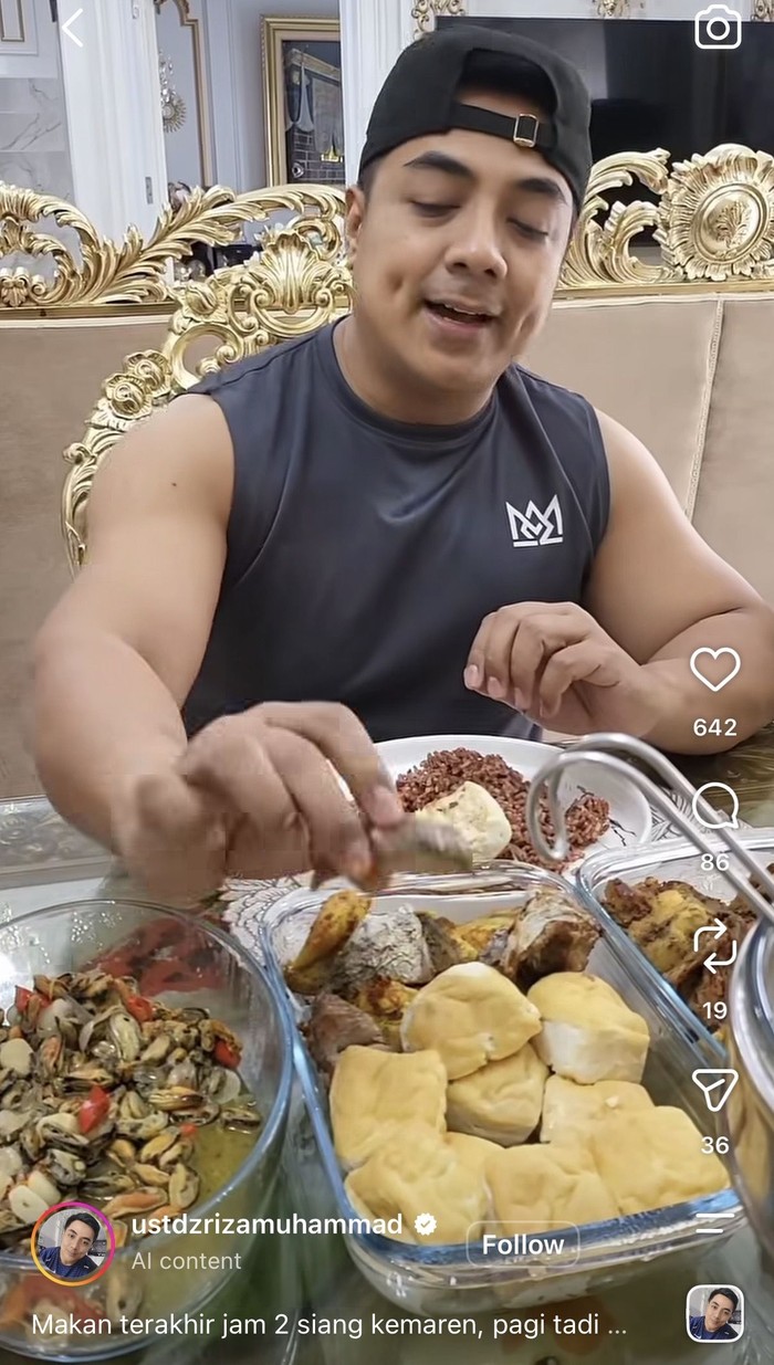 Ustaz Riza Hobi Makan Sehat, Sarapan Waffle Ubi Cilembu hingga Alpukat