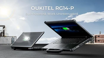 IFA 2026 juga menghadirkan Oukitel RG14-P, laptop yang dilengkapi kemampuan pengisian daya menggunakan panel surya. Ide dasarnya sederhana: pengguna yang bekerja di luar ruangan atau jauh dari stopkontak dapat memanfaatkan sinar matahari untuk membantu mengisi baterai laptop. Perangkat ini menjadi salah satu produk yang paling menarik perhatian karena mencoba membawa konsep energi alternatif langsung ke komputer portabel. Foto: IFA 2026