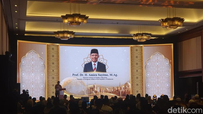 Dirjen Pendis Kemenag, Amien Suyitno, dalam acara Global Islamic Education Summit (GIHES) yang berlangsung di Hotel Borobudur, Jakarta, Sabtu (5/9/2026).