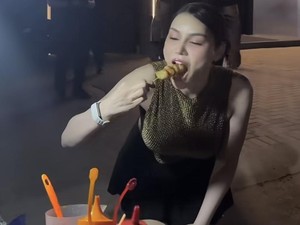 Doyan Jajan! DJ Katty Butterfly Asyik Ngemil Pentol hingga Rujak Bebek