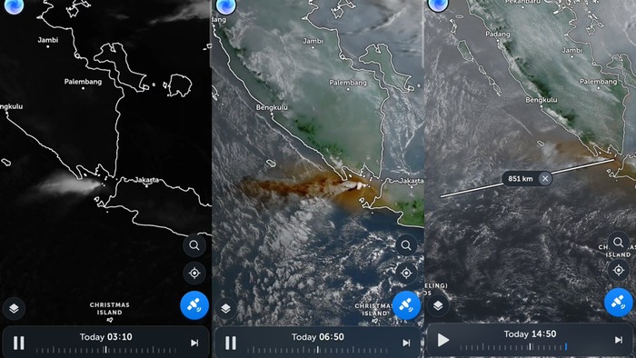 Erupsi Anak Krakatau dari Citra Satelit