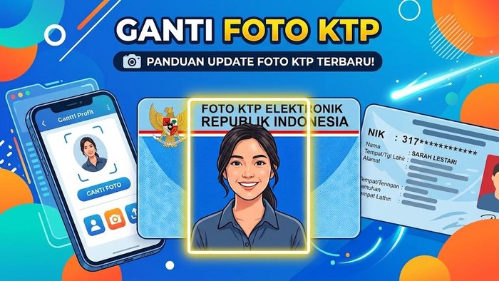 Ilustrasi ganti foto KTP.