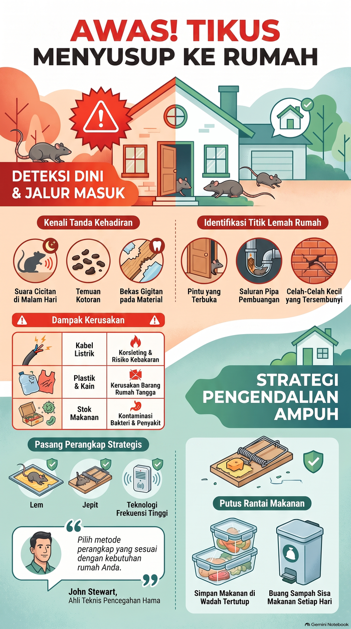 Infografis cara mengetahui tikus bersarang di rumah