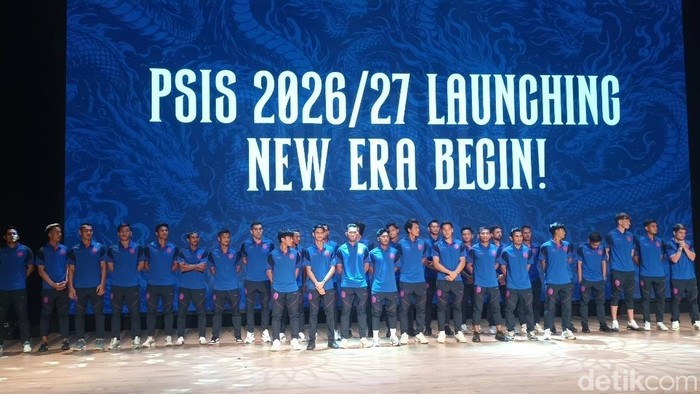 Momen peluncuran skuad PSIS Semarang untuk Championship musim 2026/2027 di Gedung Rajawali Semarang, Sabtu (5/9/2026).