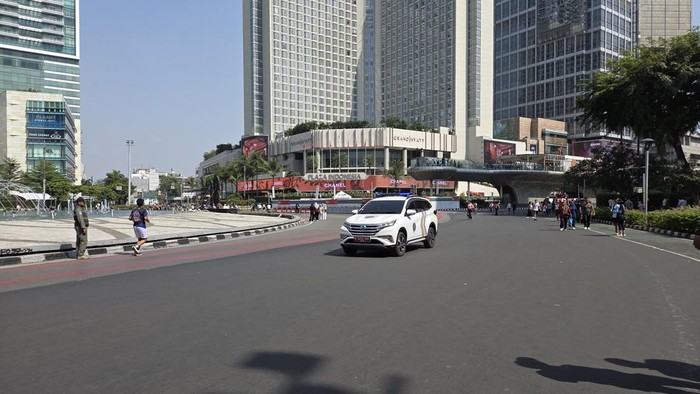 CFD Sudirman-Thamrin selesai lebih cepat pada Minggu (6/9) pagi imbas abu erupsi Gunung Anak Krakatau (Taufik/detikcom)