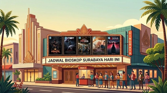Ilustrasi jadwal bioskop Surabaya hari ini.