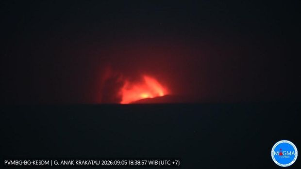 Kondisi Gunung Anak Krakatau, Sabtu (5/9/2026) malam Kondisi Gunung Anak Krakatau, Sabtu (5/9/2026) malam
