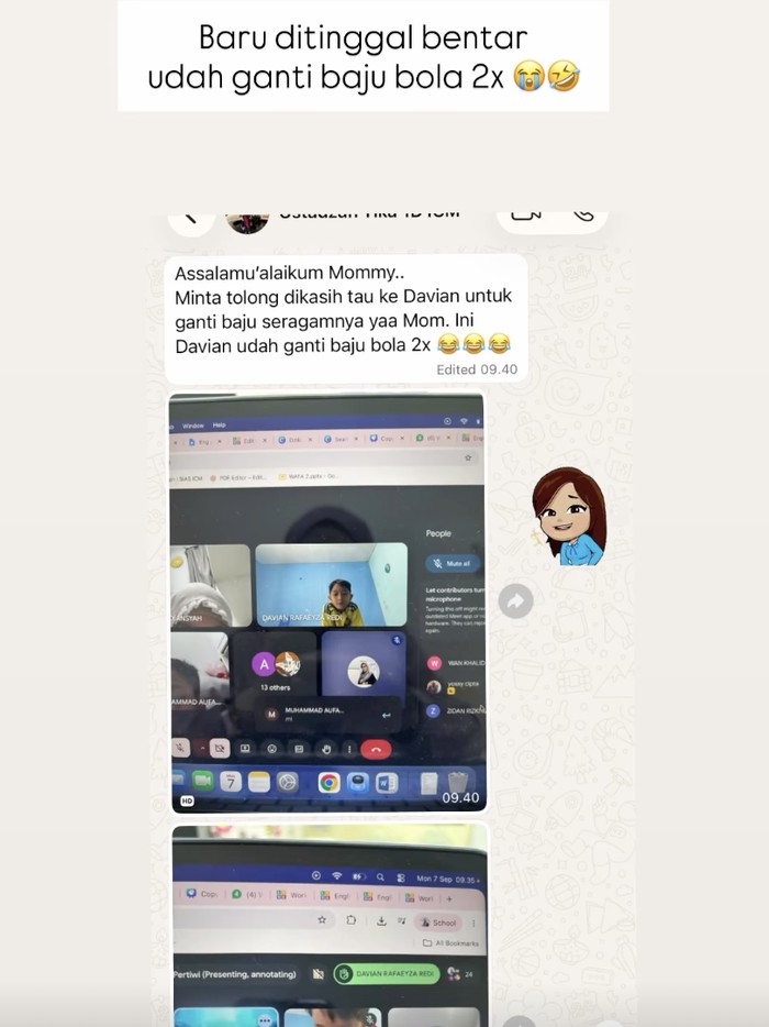 Anak-anak artis PJJ di rumah