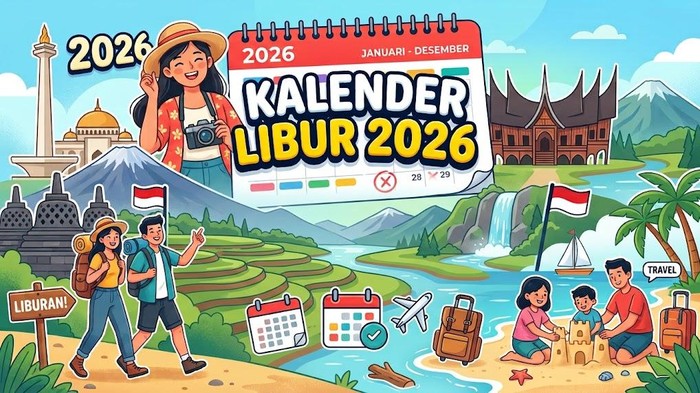 Ilustrasi kalender libur 2026.