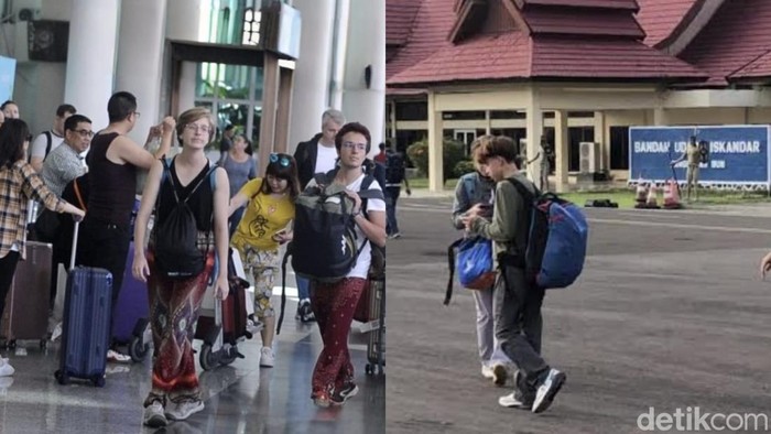 Ilustrasi/Wisatawan asing di Bandara Iskandar Kalteng. (Sigit Pamungkas)