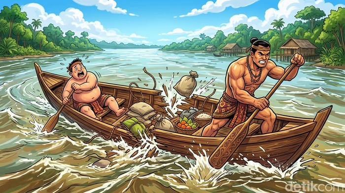 Legenda Sayus dan Siluq, terbentuknya keajaiban alam Sungai Mahakam Kaltim. (Gemini AI)