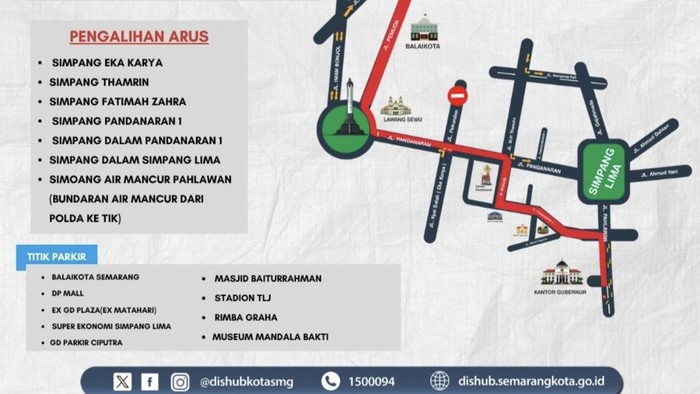 Pengalihan arus dan contra flow di Kota Semarang.