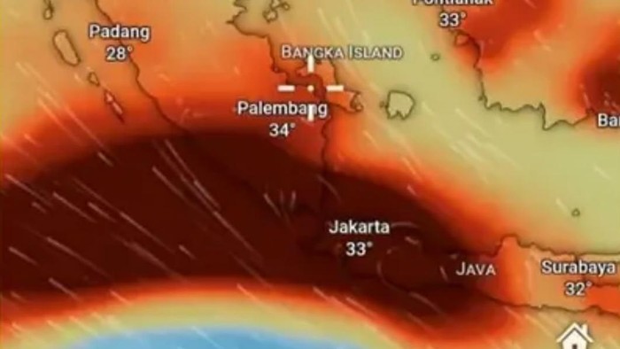Peta SO2 akibat erupsi Gunung Anak Krakatau berada di wilayah Jakarta. (IG/Badan Geologi)