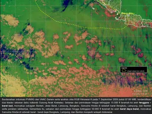 Abu Vulkanik Anak Krakatau Pagi Ini Masih Menyebar, Ini Wilayahnya