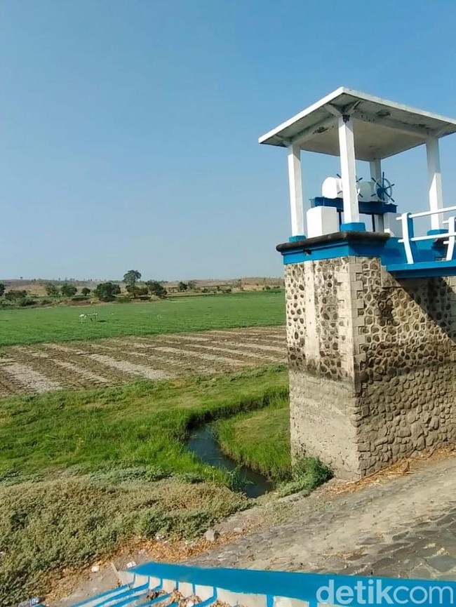 Potret Waduk Sumberkepuh Nganjuk Mengering