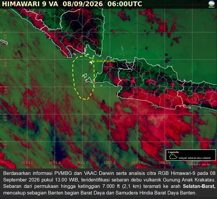 Citra Satelit Abu Vulkanik BMKG