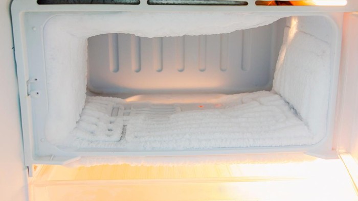 freezer compartment of the refrigerator is very thick with ice at home