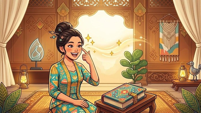 Ilustrasi kedutan dan artinya menurut primbon Jawa.