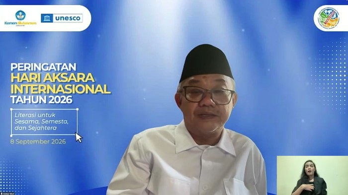 Mendikdasmen Abdul Muti di Peringatan Hari Aksara Internasional 2026