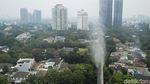 Water Mist dari Atas Gedung Wali Kota Jakarta Selatan Redam Panas