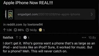 Apple pun diragukan dengan mengeluarkan produk iPhone. Foto: lateformyfuneral via Bored Panda