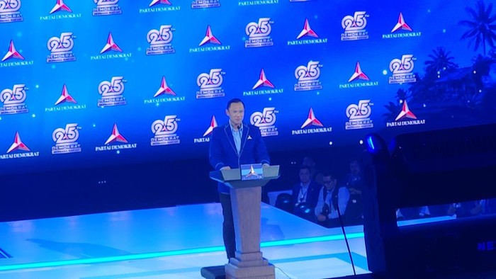 AHY di HUT Demokrat (Adrial/detikcom)