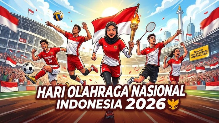 Ilustrasi Hari Olahraga Nasional 2026.
