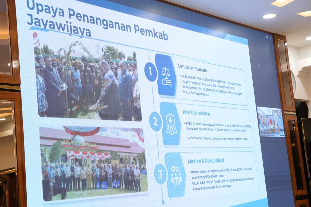Letjen TNI Dr. Suharyanto S.Sos., M.M mengikuti Rapat Tingkat Menteri (RTM) untuk Percepatan Penanganan Pascakonflik Sosial di Kabupaten Jayawijaya dan Kabupaten Lanny Jaya di Ruang Nakula, Kementerian Koordinator Bidang Politik dan Keamanan, Jakarta, Rabu (9/9/2026). Letjen TNI Dr. Suharyanto S.Sos., M.M mengikuti Rapat Tingkat Menteri (RTM) untuk Percepatan Penanganan Pascakonflik Sosial di Kabupaten Jayawijaya dan Kabupaten Lanny Jaya di Ruang Nakula, Kementerian Koordinator Bidang Politik dan Keamanan, Jakarta, Rabu (9/9/2026). (Dok.BNPB)