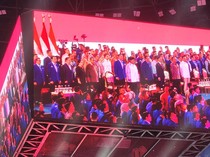 Prabowo-Gibran Hadiri HUT Ke-25 Partai Demokrat, Disambut SBY dan AHY
