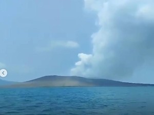 Visual Terkini Anak Krakatau dari KRI Lepu, Ini Penampakannya