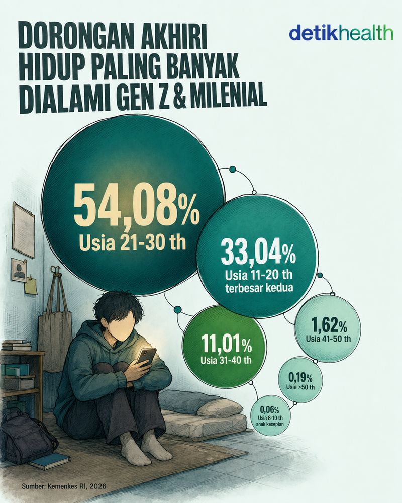 Data Kemenkes, Dorongan Mengakhiri Hidup Paling Banyak Dialami Gen Z & Milenial