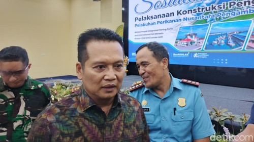 Kegiatan sosialisasi kontruksi PPN  Pengambengan bersama Forum Koordinasi Pimpinan Daerah (Forkopimda) di Ballroom Gedung Ir. Soekarno, Jembrana, Kamis (10/9/2026). (I Putu Adi Budiastrawan/detikBali).