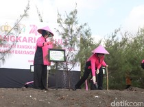 Bhayangkari Jatim Hijaukan Pesisir Pulau Santen Sambut HKGB ke-74