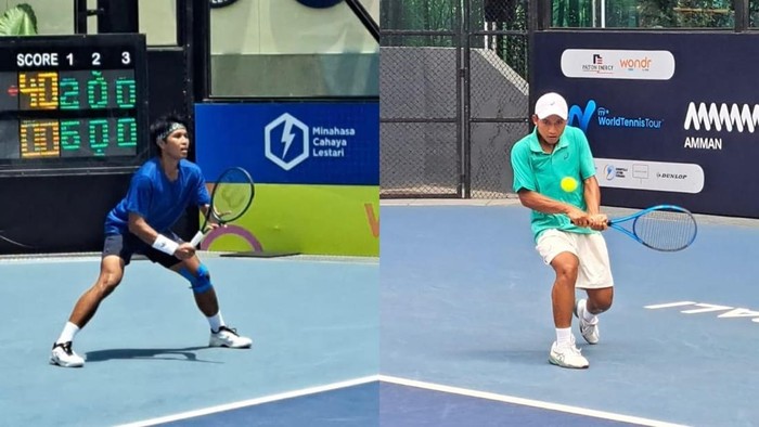 Muhammad Rifqi Fitriadi dan Rafalentino Ali Da Costa, melangkah ke Babak Kedua Seri V Mens World Tennis Championship 2026.