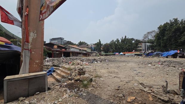 Pasar Taman Puring di Kebayoran Baru, Jakarta setahun setelah kebakaran.