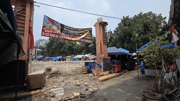Pasar Taman Puring di Kebayoran Baru, Jakarta setahun setelah kebakaran.