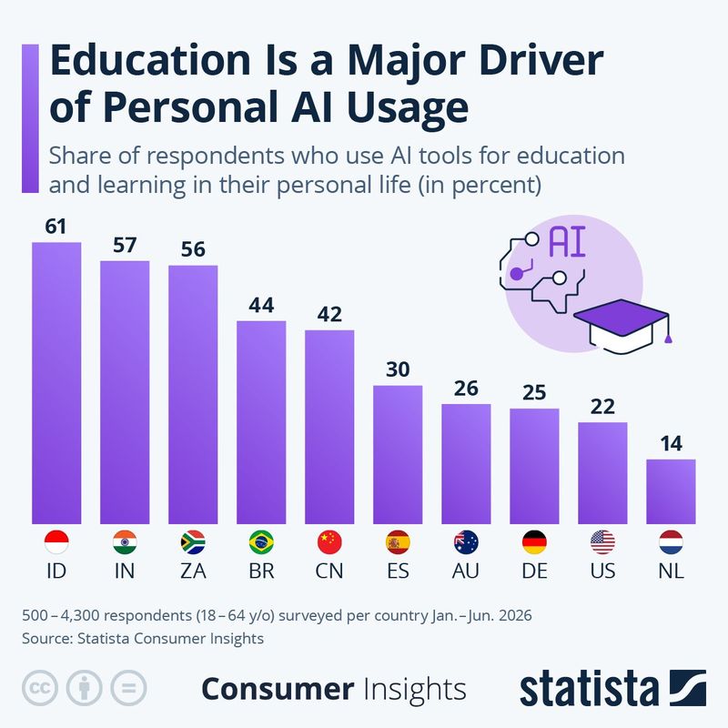 Survei Statista penggunaan AI untuk belajar