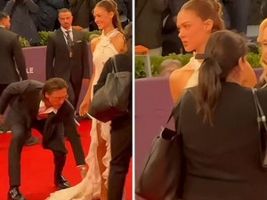 Viral Momen Canggung Saat Brooklyn Beckham Jadi Asisten Istri di Red Carpet