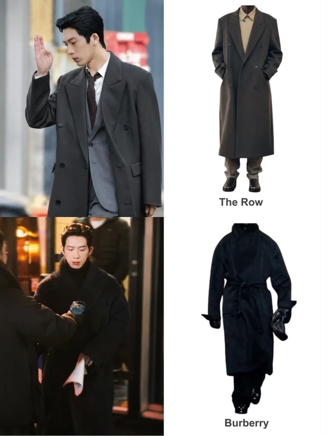 Tampil dingin dan misterius, Jing Boran membalut penampilannya dengan long coat monokrom dari The Row. Kesan serupa juga terlihat saat Boran mengenakan coat Burberry hitam di salah satu episode The Early Spring. Foto: Dok. Weibo, Netflix, Instagram