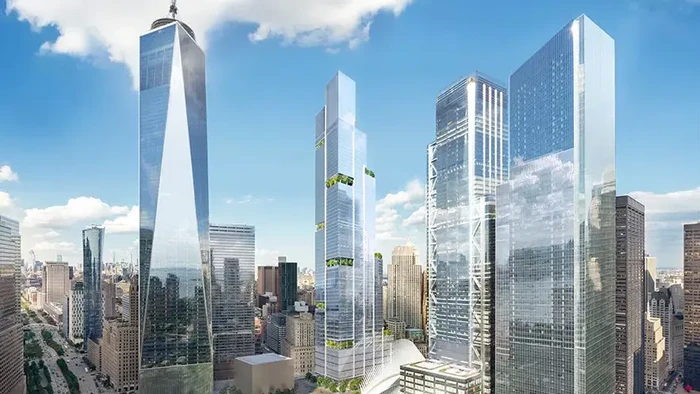 Penampakan gedung 2 WTC di komplek World Trade Center New York
