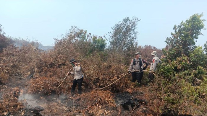 Polda Sumsel Gunakan Cairan X-Fire Padamkan Karhutla di Muara Enim