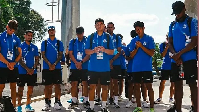 Skuad Arema FC di Stadion Kanjuruhan.