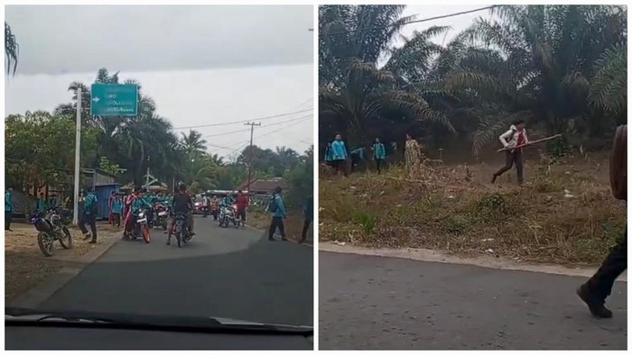 Viral pelajar di Muratara tawuran pakai kayu dan saling lempar batu