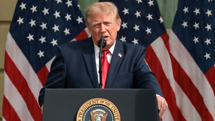 U.S. President Donald Trump speaks during an observance ceremony marking the 25th anniversary of the September 11, 2001 attack on the Pentagon, in Washington, D.C., September 11, 2026. REUTERS/Jonathan Ernst