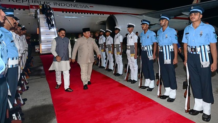 Presiden Prabowo tiba di India (Foto: Muchlis Jr - Biro Pers, Media, dan Informasi Sekretariat Presiden)