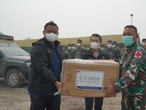CTARSA Foundation Bantu Satgas Karhutla Kalteng, Bagikan 8.000 Masker