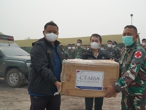 CTARSA Foundation Bantu Satgas Karhutla Kalteng, Bagikan 8.000 Masker