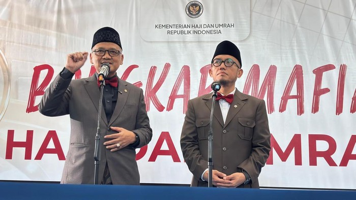 Menteri Haji Gus Irfan dan Wakil Menteri Haji dan Umrah Dahnil Anzar Simanjuntak