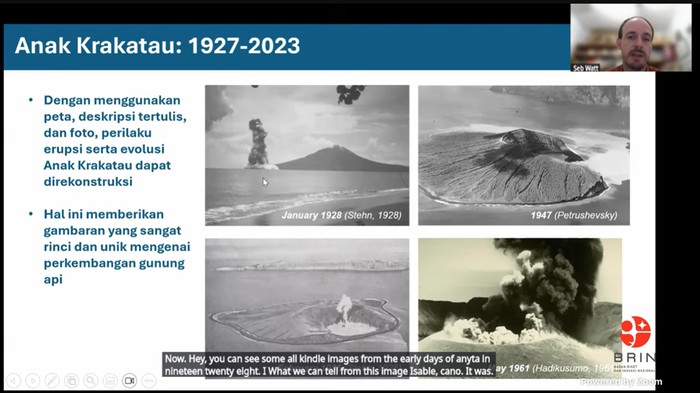 Perkembangan Gunung Anak Krakatau dari tahun ke tahun.