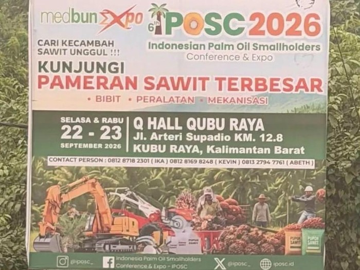 Poster acara Pameran Sawit Terbesar di Kubu Raya banjir kritikan. (dok Istimewa)